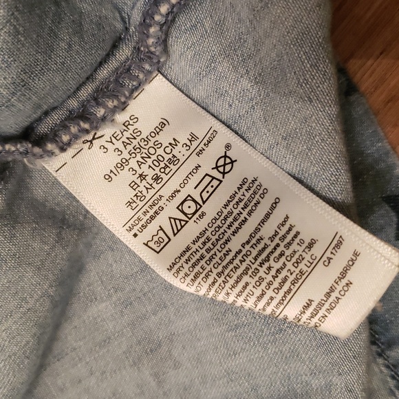 (3T) GAP Youth Toddler's Fit & Flare Star Print Ruffle Denim 100% Cotton Jean - Picture 7 of 8